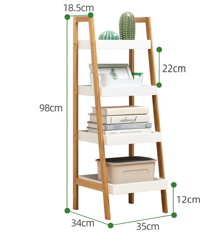 VerDesign SEMIR štýlový regál, bambus/biela